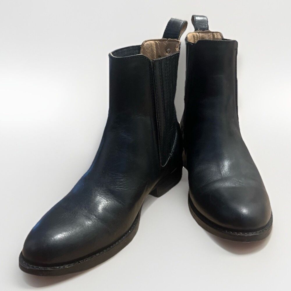 Frye Womens 7.5 Black Leather Chelsea Ankle Boots Pull On Made In Mexico
